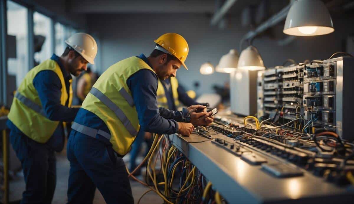 A group of electricians working together in Las Palmas de Gran Canaria, offering common electrical services