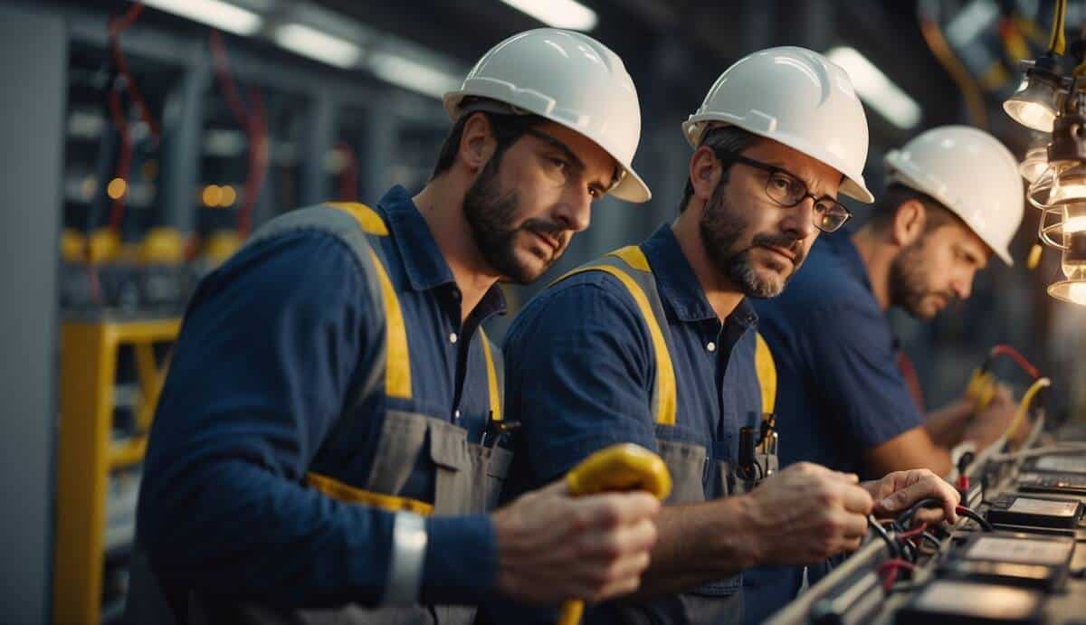 A group of certified electricians in Murcia showcasing their skills and expertise in handling electrical work with precision and professionalism