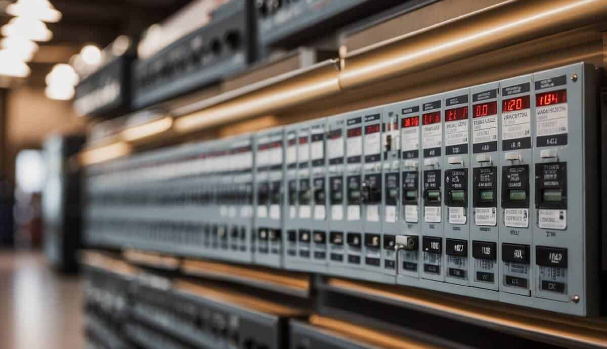 A row of electrical licenses and certifications displayed in a prominent location in Salamanca