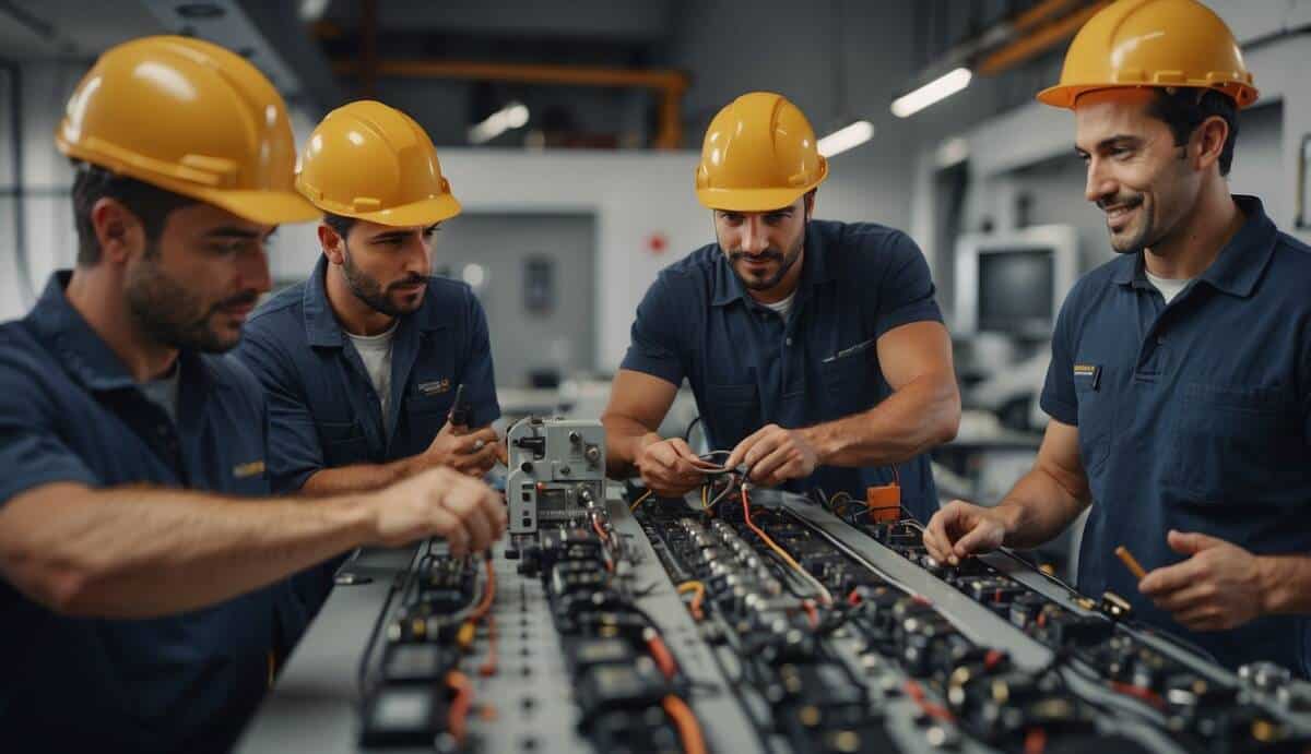 A group of electricians in Vigo displaying their top certifications and training