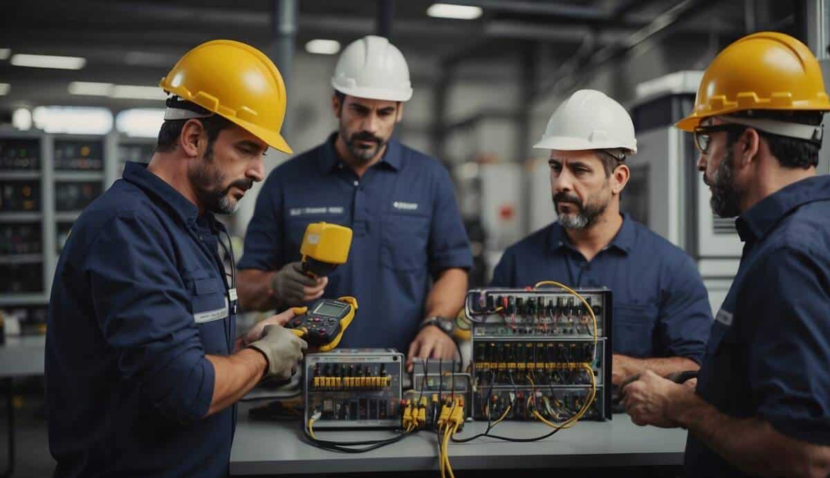 A group of certified electricians in Alcorcón showcasing their expertise and professionalism through their work, demonstrating the importance of hiring qualified professionals for electrical services